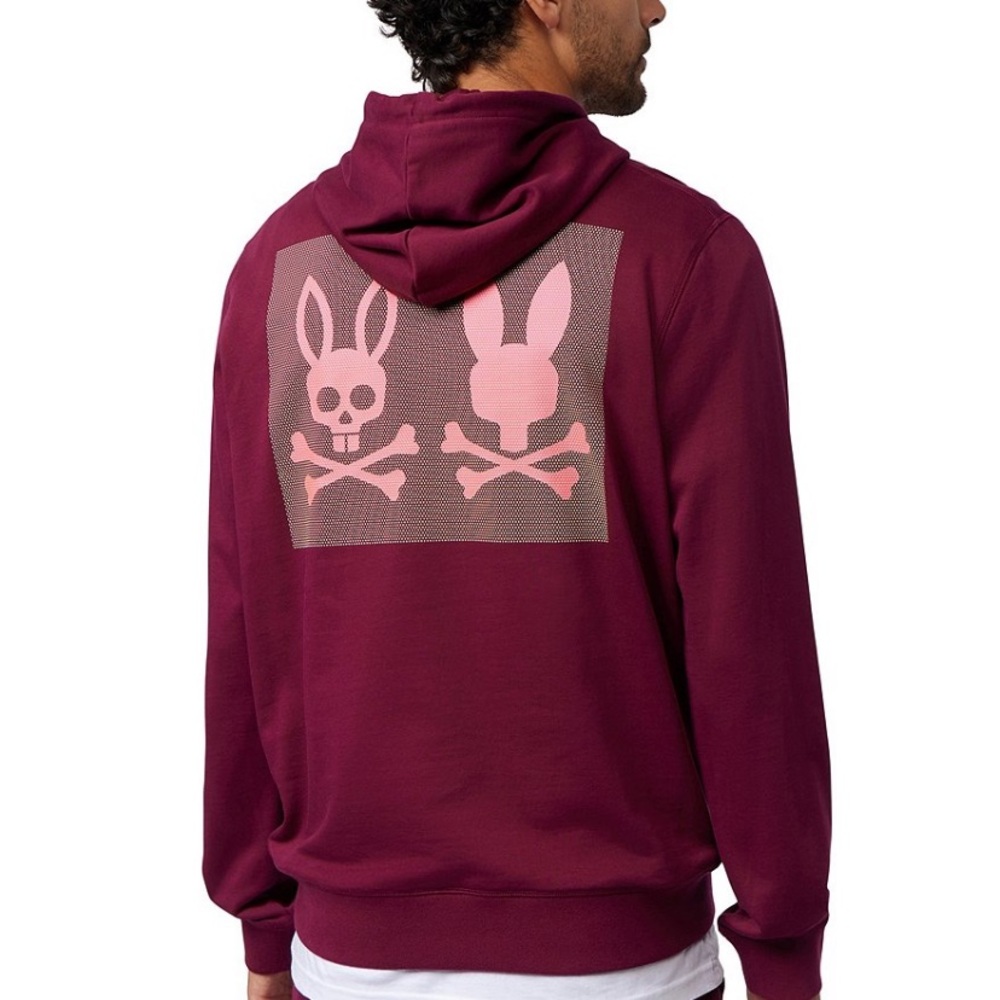 Psycho Bunny Maroon Chicago HD Dotted Hoodie NWOT